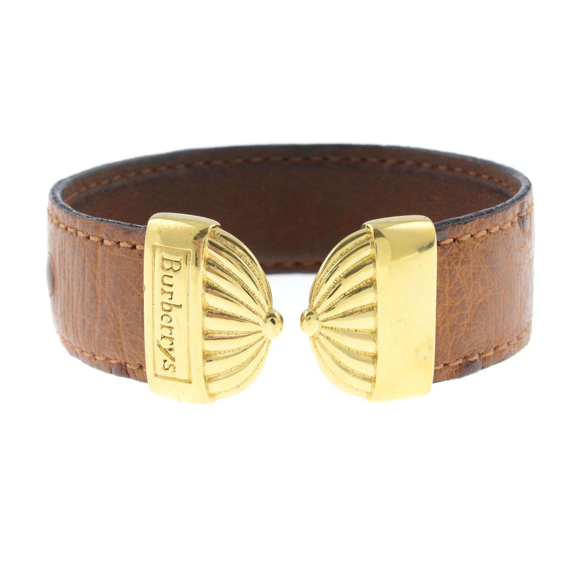 BURBERRY- a leather cuff bracelet.