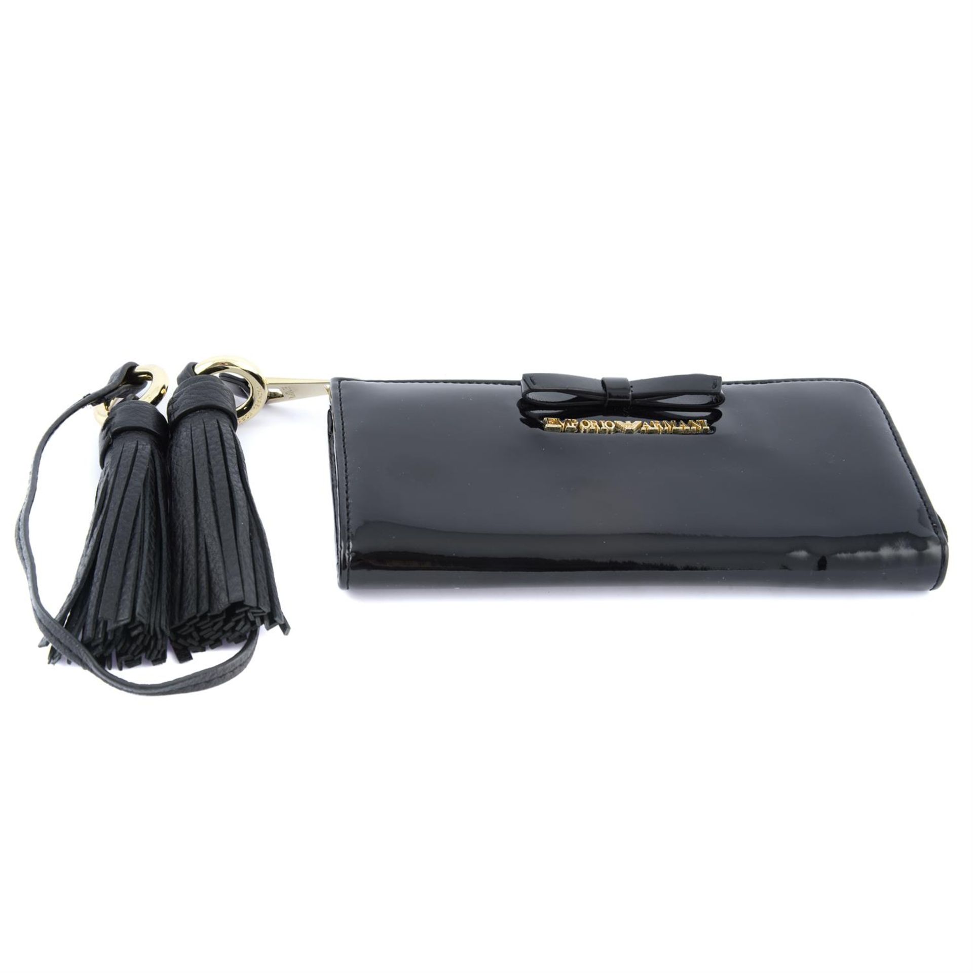 ARMANI - a black patent leather wallet. - Image 3 of 4