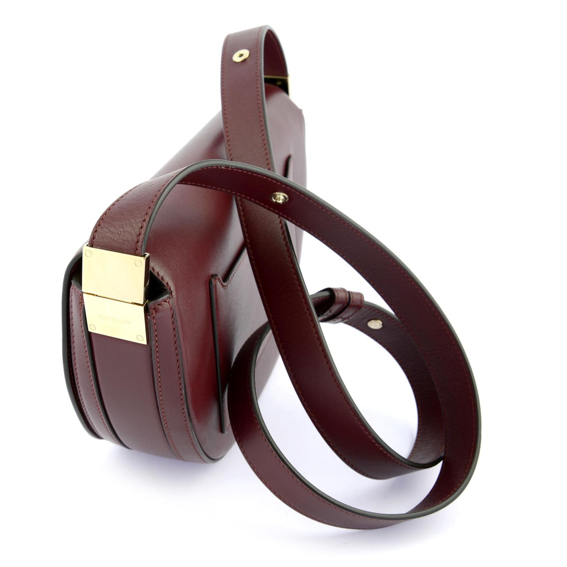 BURBERRY- a burgundy leather Olympia handbag. - Image 3 of 4