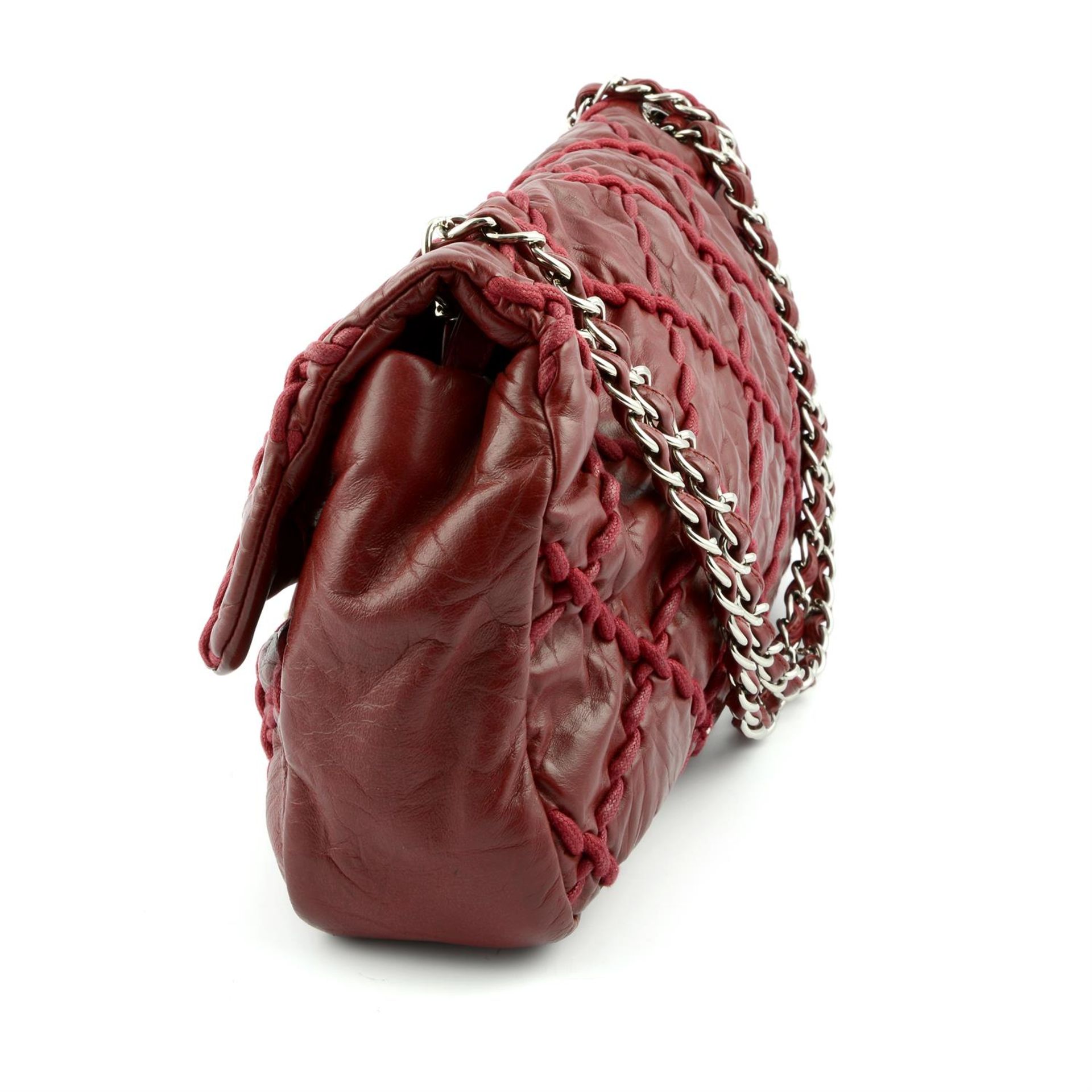 -CHANEL - a 2009 Bordeaux Jumbo ultra stitch flap bag. - Image 3 of 5