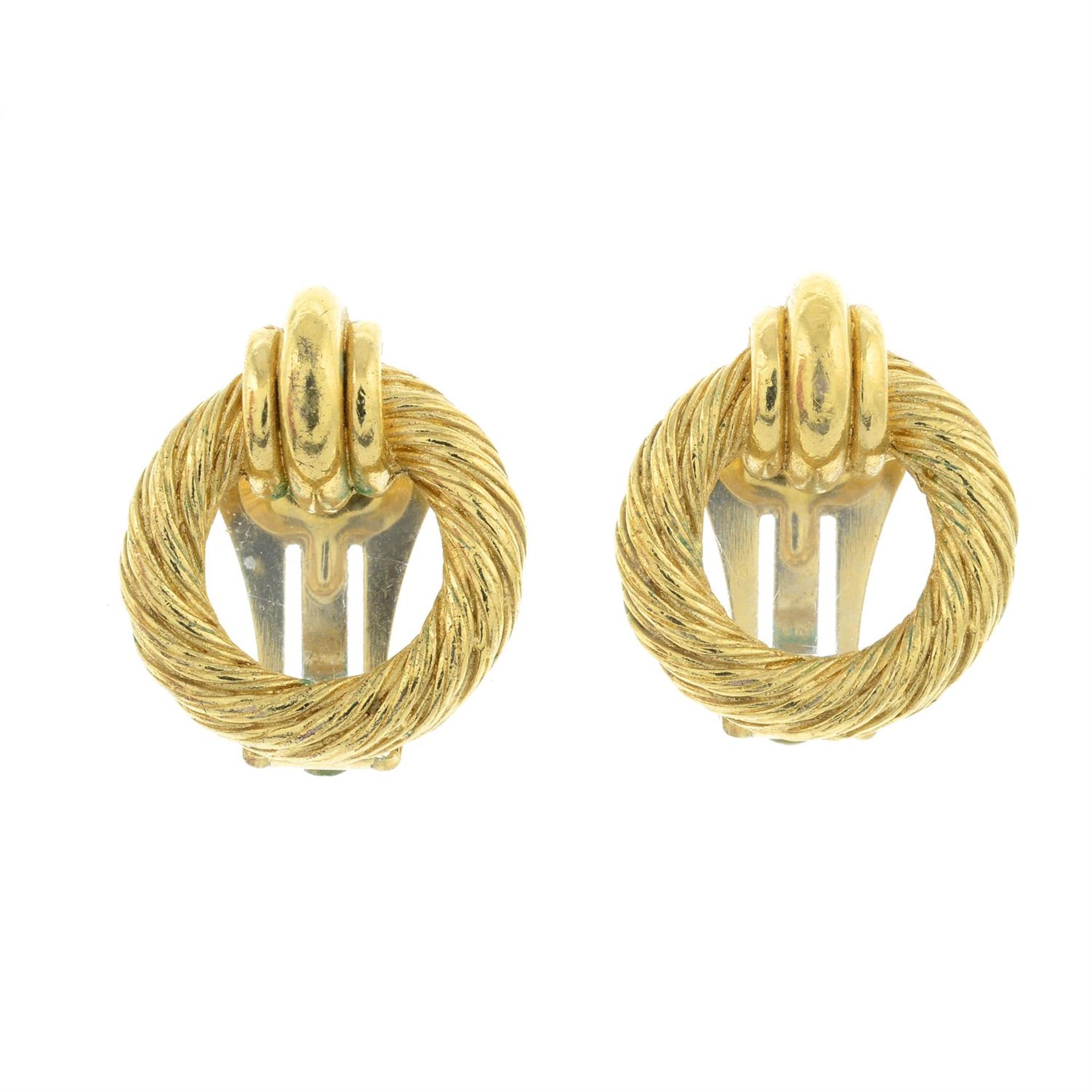 CHRISTIAN DIOR - a pair of rope clip on earrings.