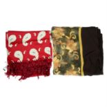 ARMANI - two silk scarves.