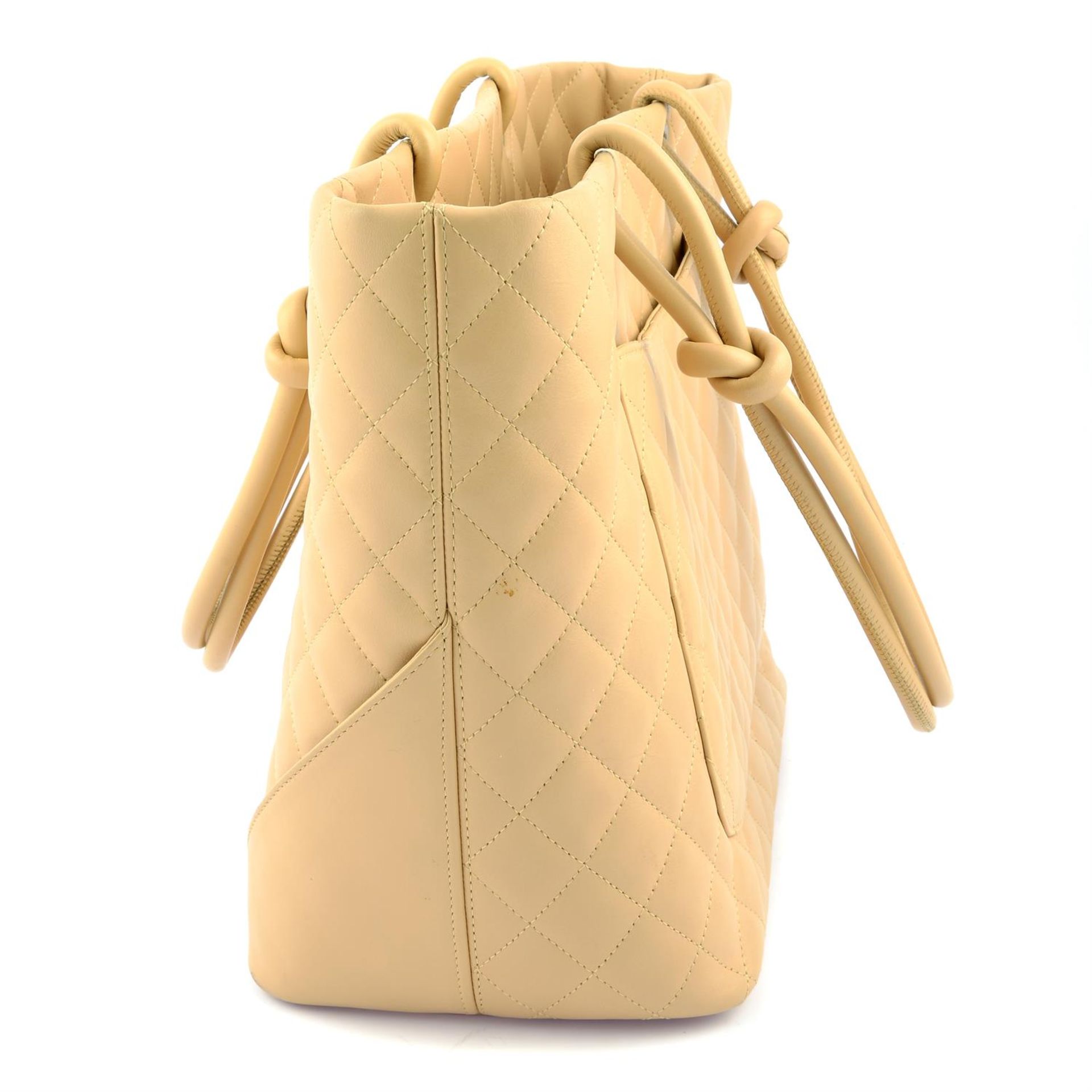 CHANEL - a beige CC Cambon leather tote bag. - Image 3 of 5