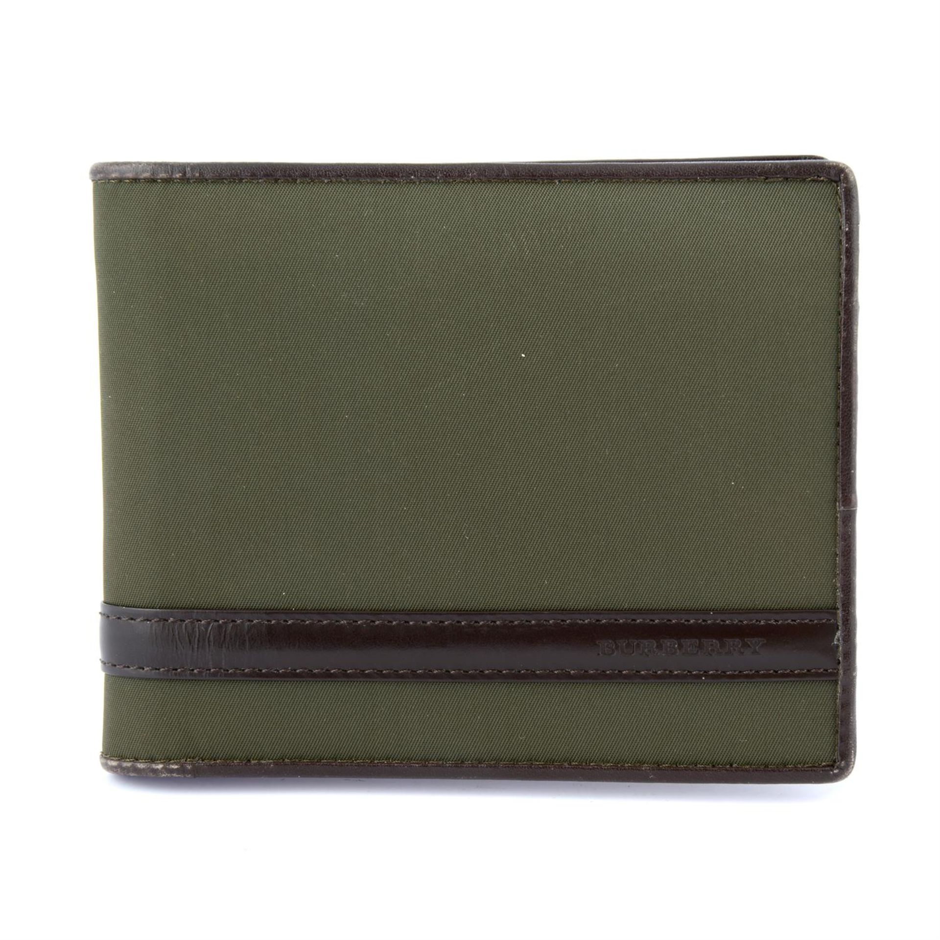 BURBERRY - a khaki green Bifold Wallet.