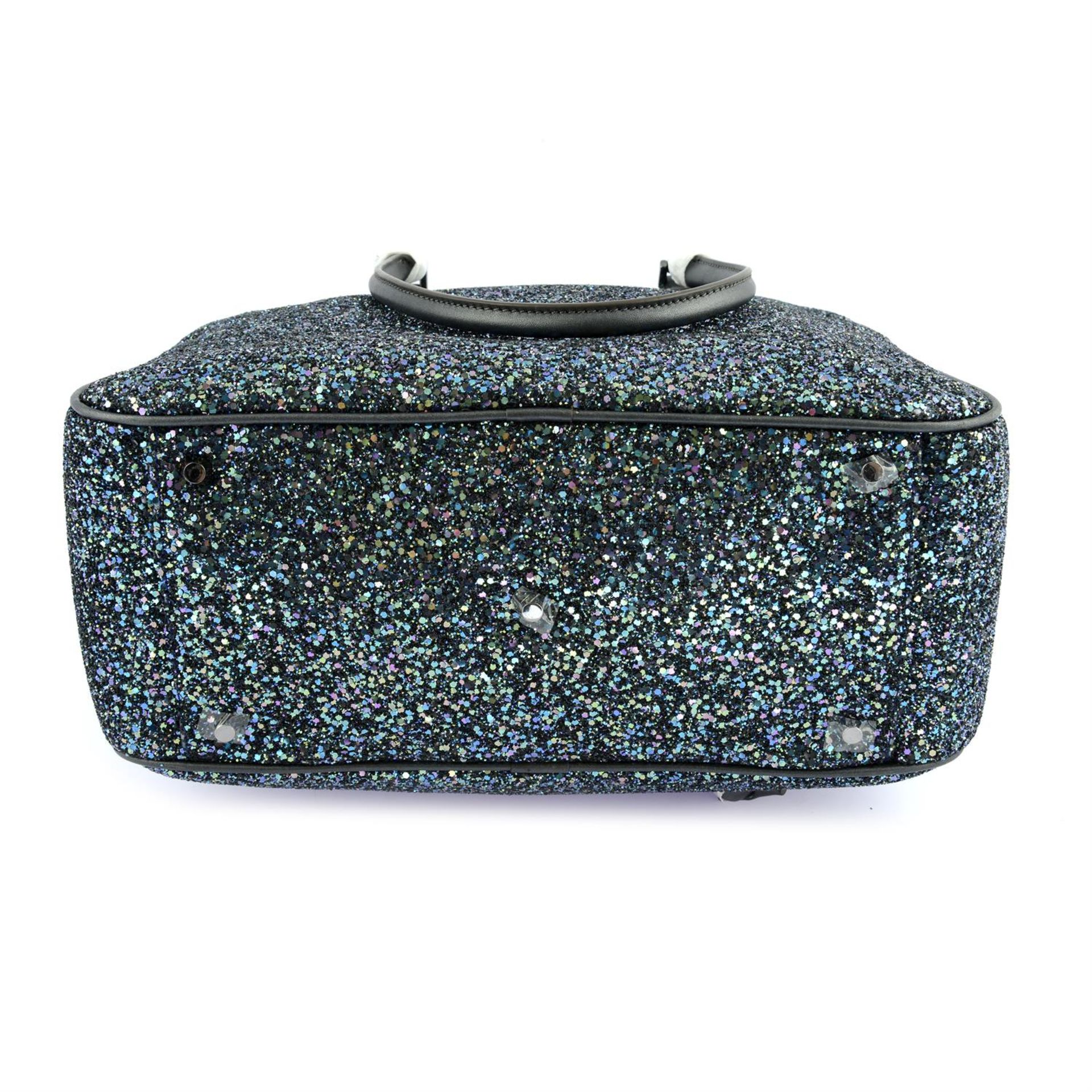 ANYA HINDMARCH -a glitter and black leather Boston bag. - Image 4 of 6