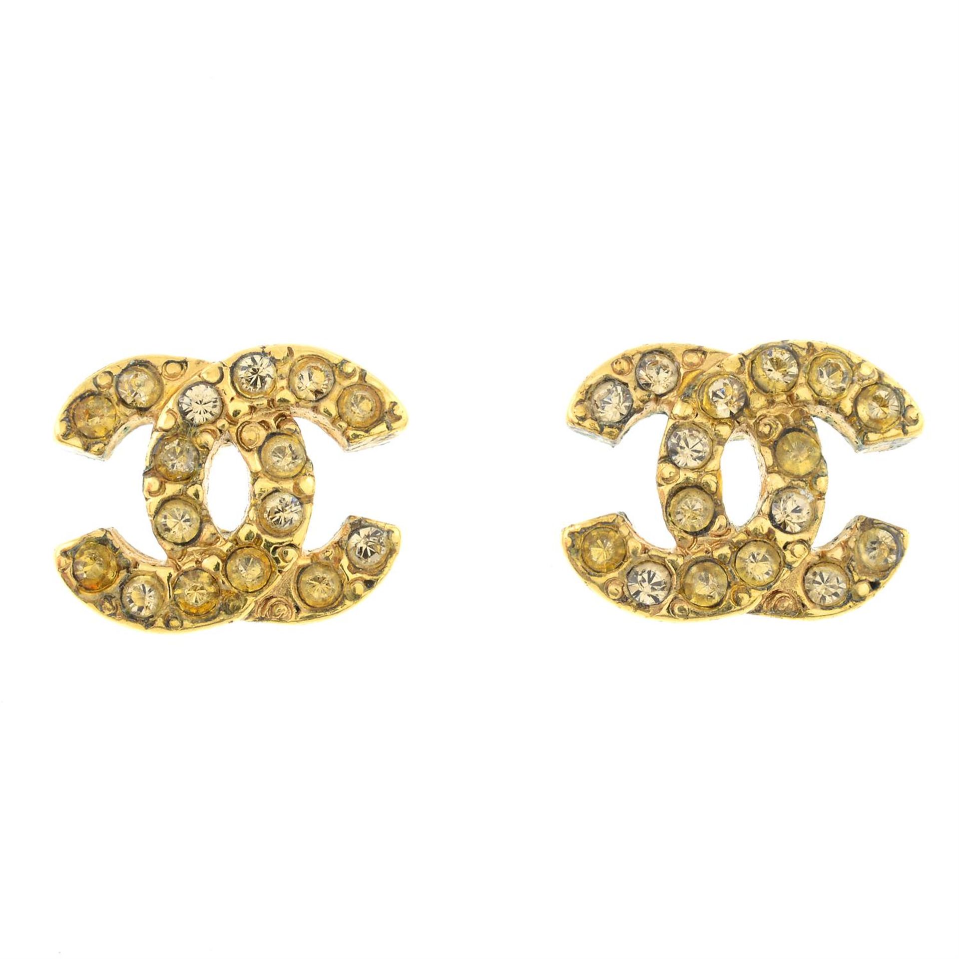 CHANEL - a pair of CC stud earrings.