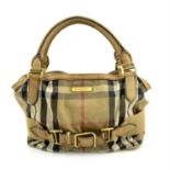 BURBERRY - a Haymarket Check canvas shoulder bag and pouch.