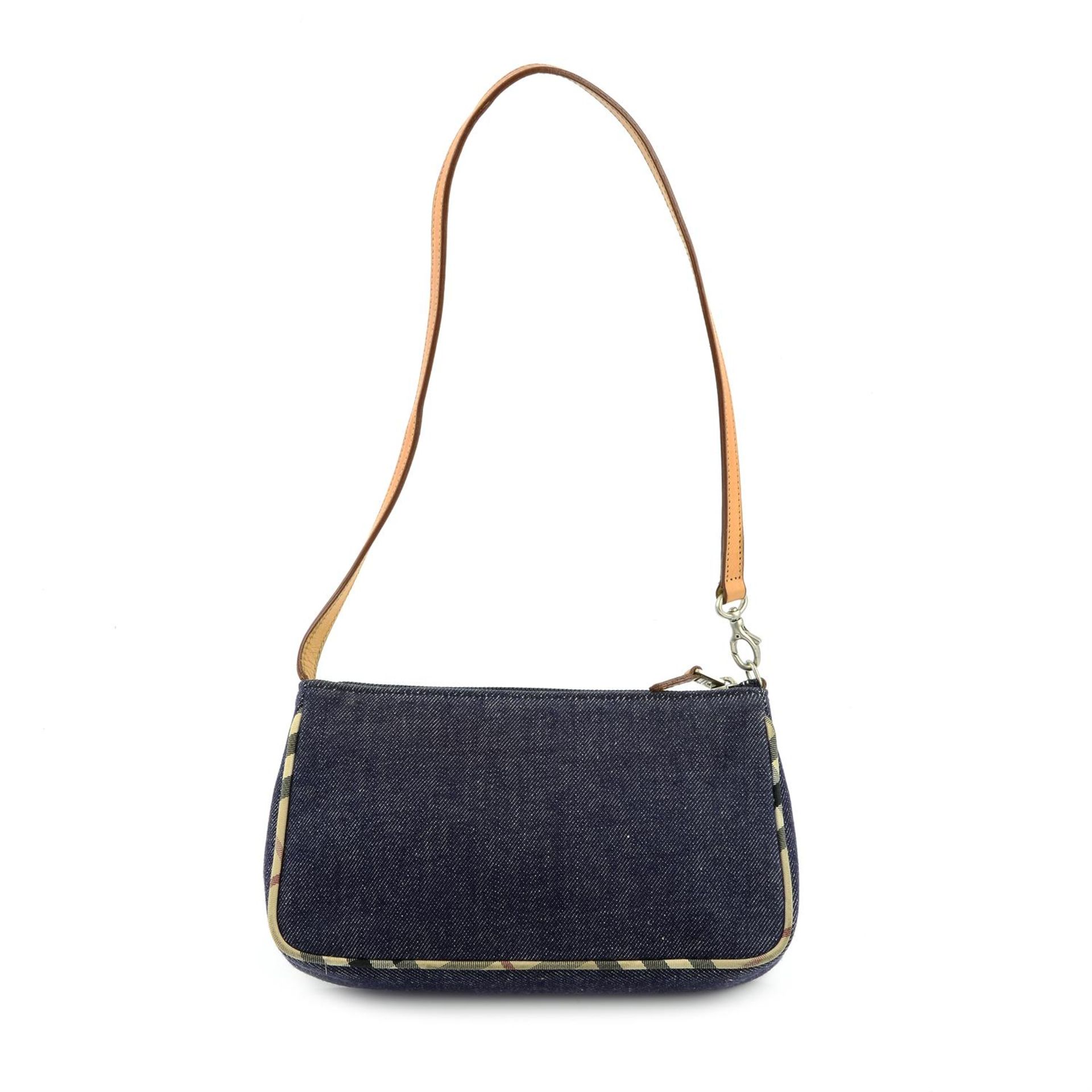 BURBERRY- a denim shoulder bag.