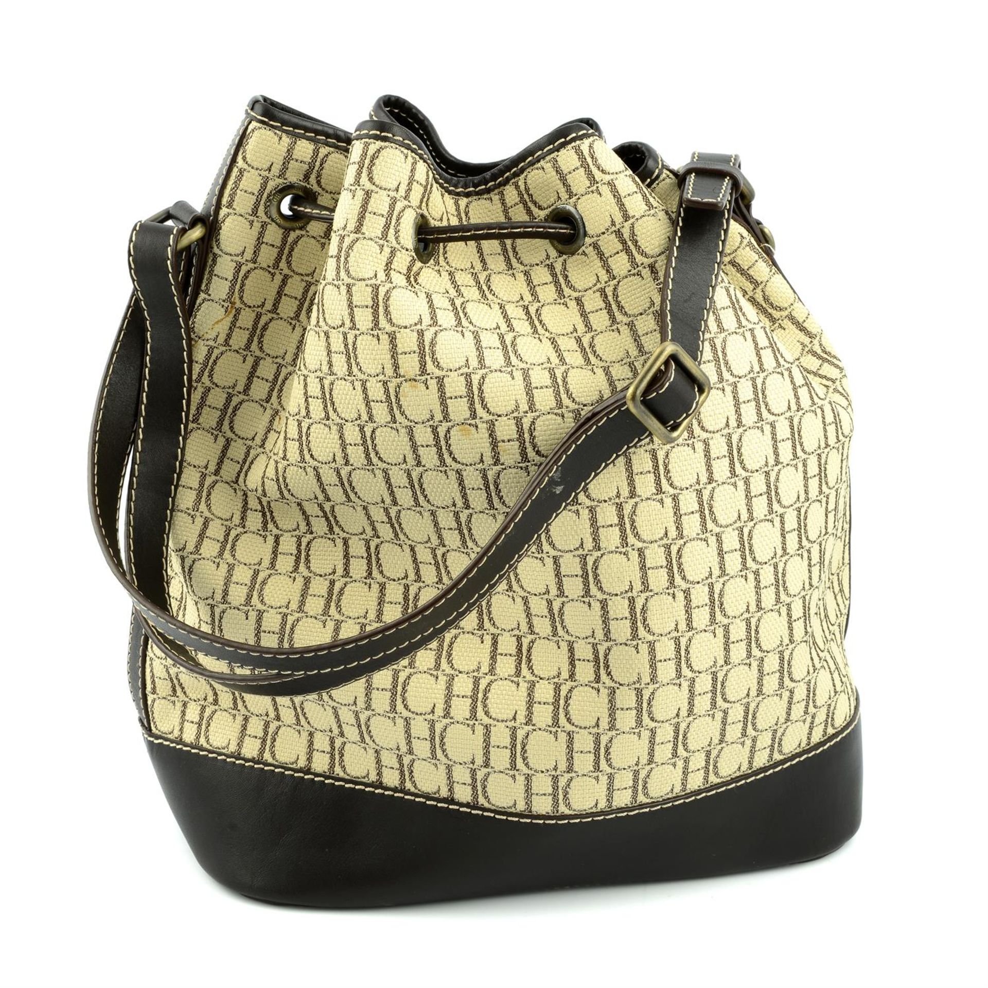 CAROLINA HERRERA - a monogram canvas and leather bucket bag. - Bild 2 aus 4