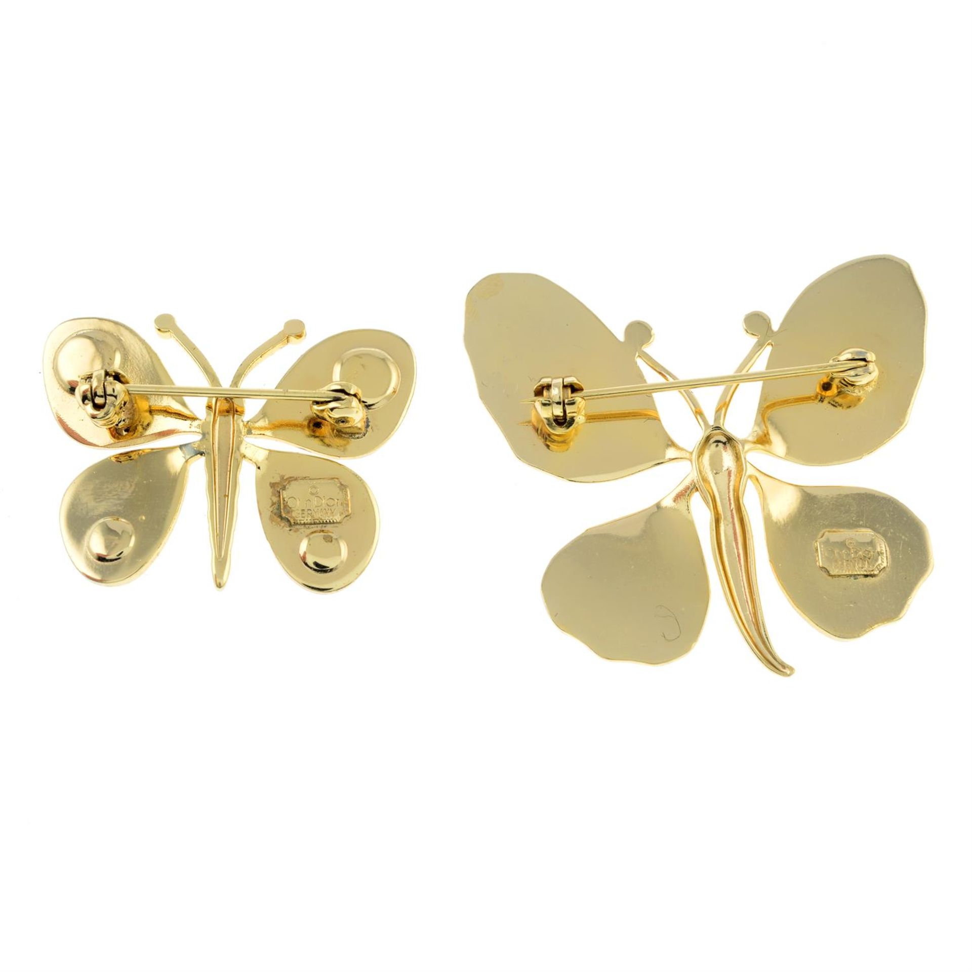 CHRISTIAN DIOR - two butterfly brooches. - Bild 2 aus 2