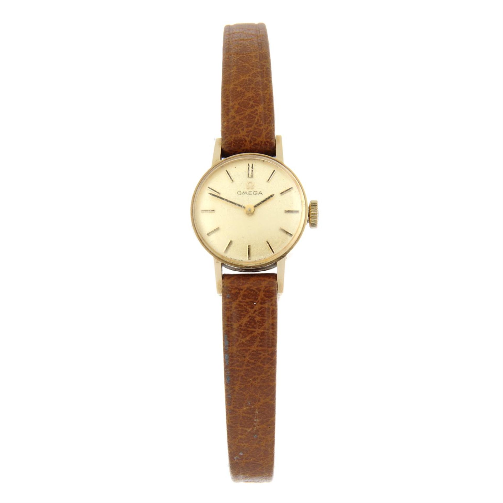 OMEGA - a 9ct yellow gold wrist watch, 17mm.