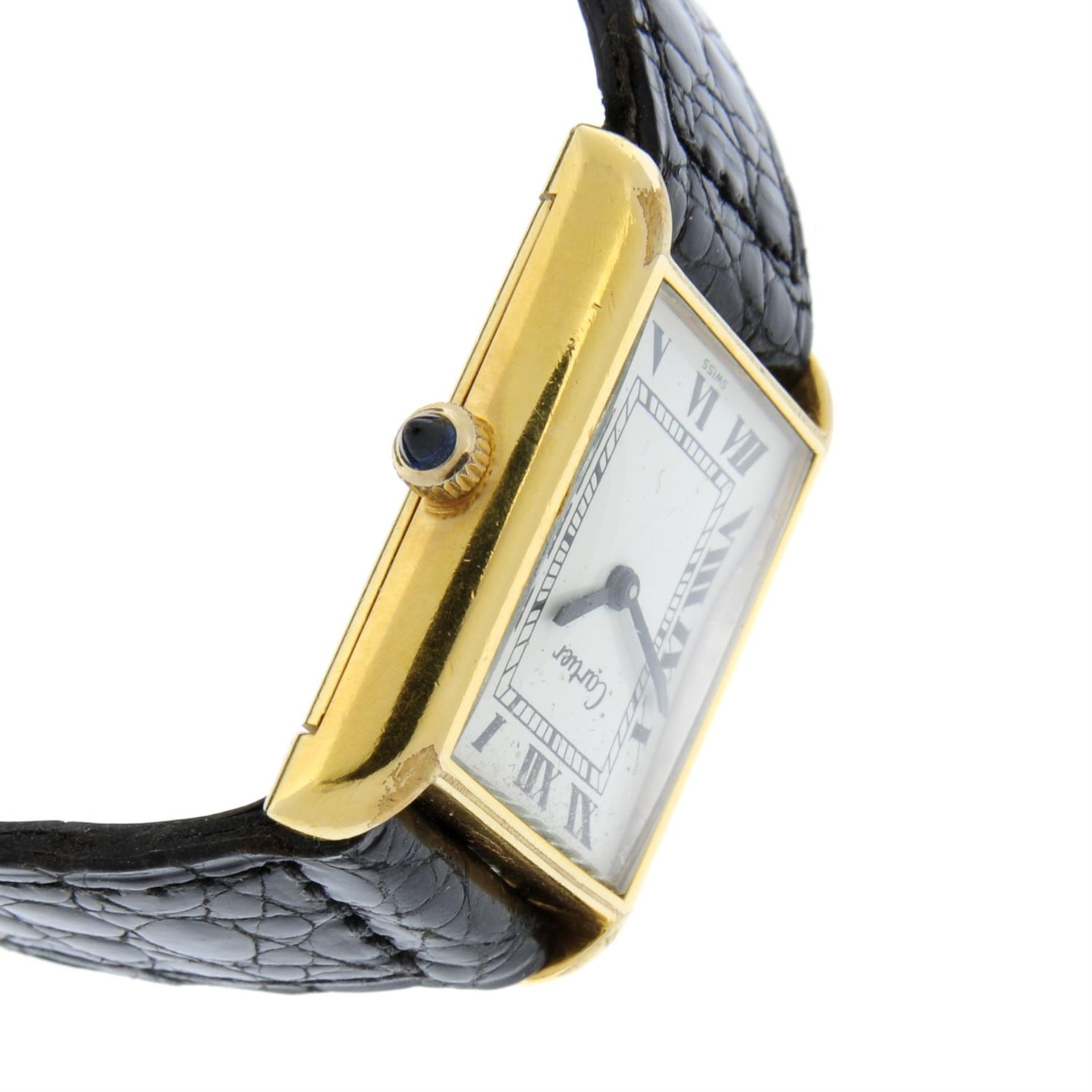 CARTIER - a gold plated Tank wrist watch, 23mm. - Image 3 of 4