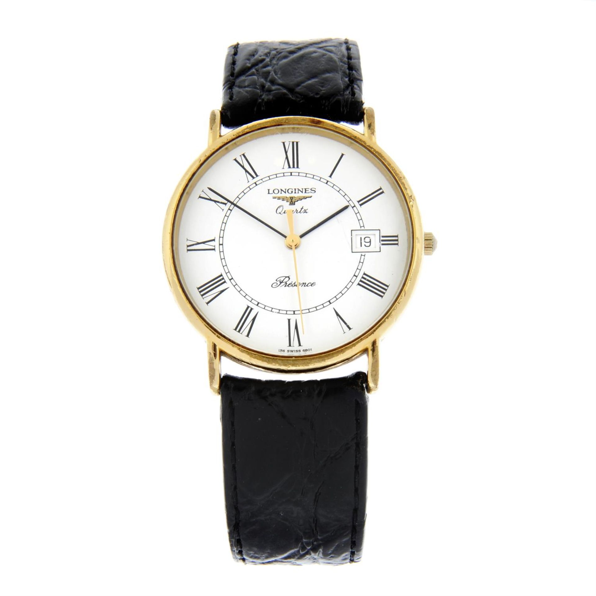 LONGINES - a gold plated Presence wrist watch (33mm) together with another gold plated Longines
