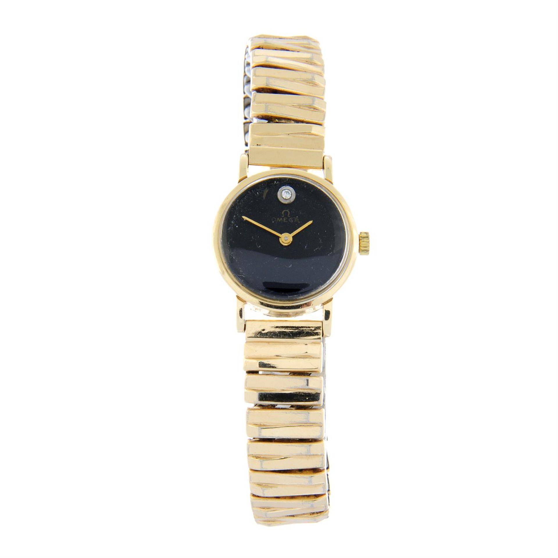 OMEGA - a yellow metal bracelet watch, 20mm