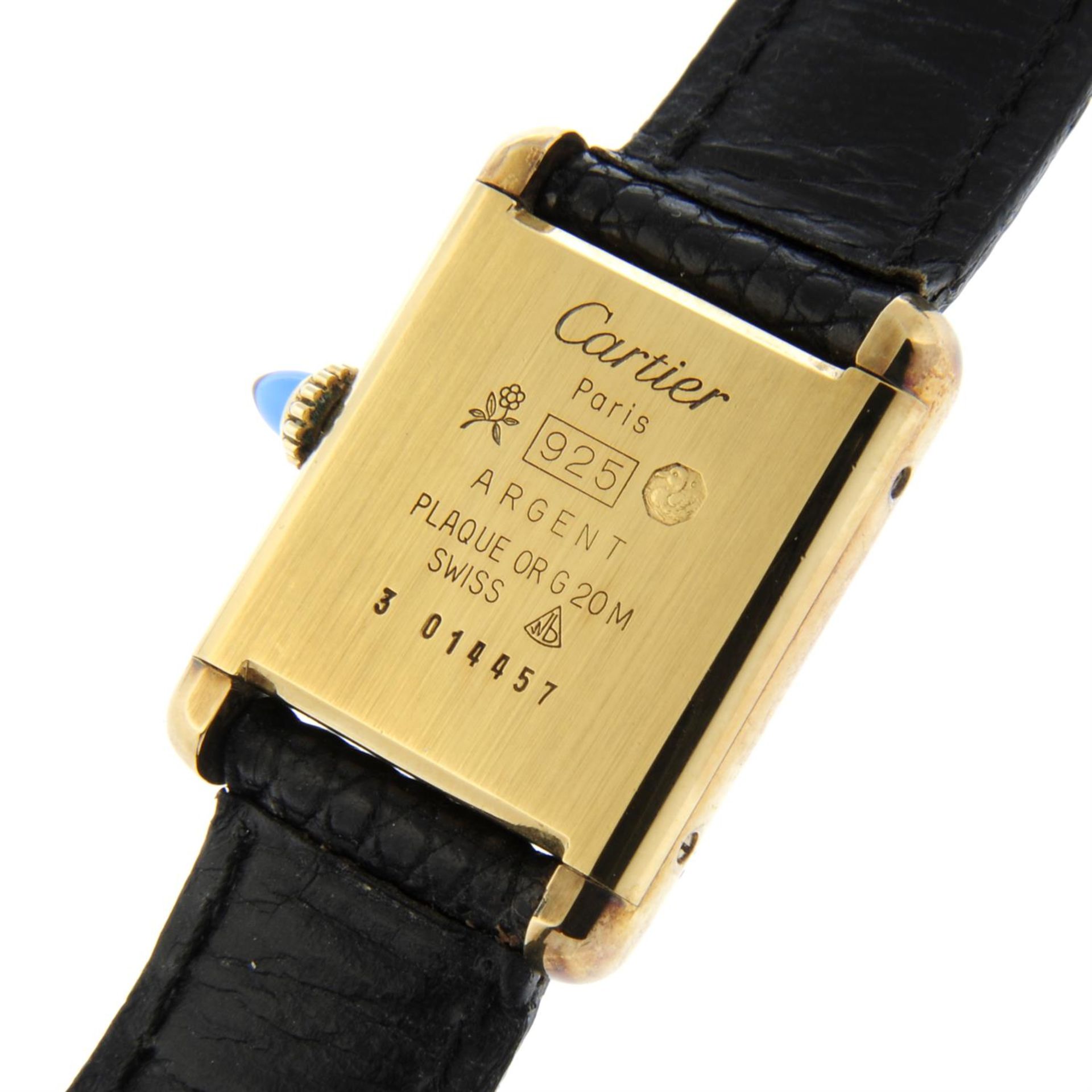 CARTIER - a gold plated silver Must de Cartier wrist watch, 20mm. - Image 4 of 4