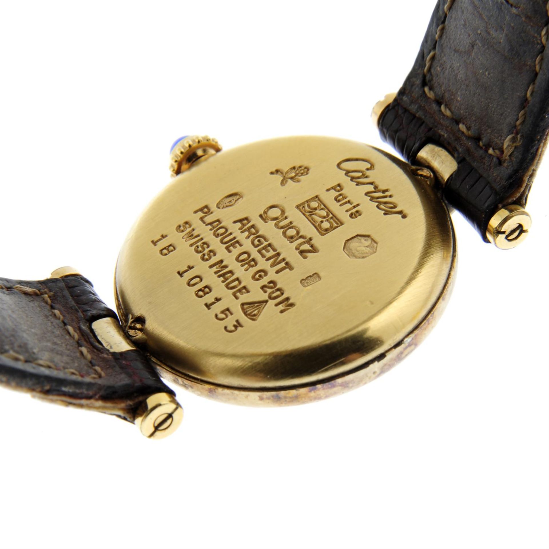 CARTIER- a gold plated silver Must de Cartier wrist watch, 24mm. - Image 2 of 4