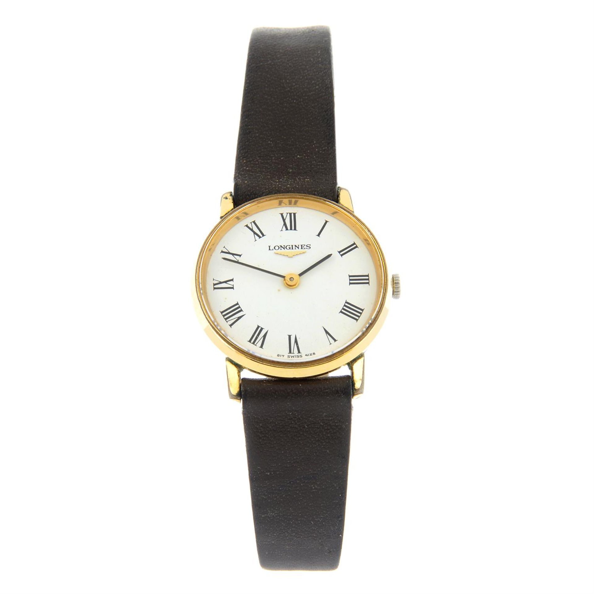 LONGINES - a gold plated wrist watch, 25mm