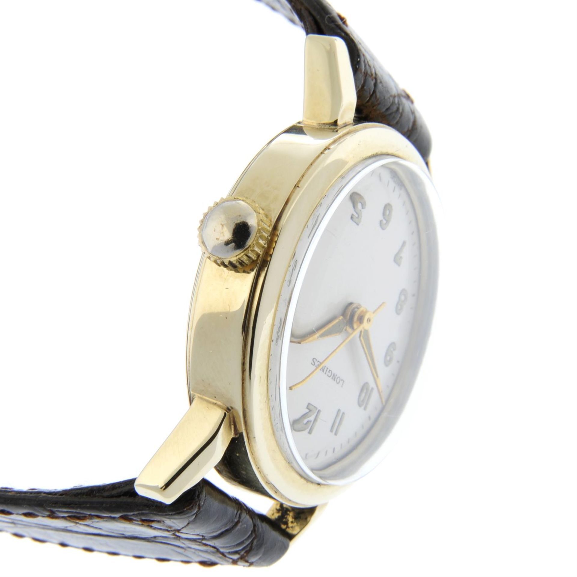 LONGINES - a yellow metal wrist watch, 29mm. - Image 3 of 4