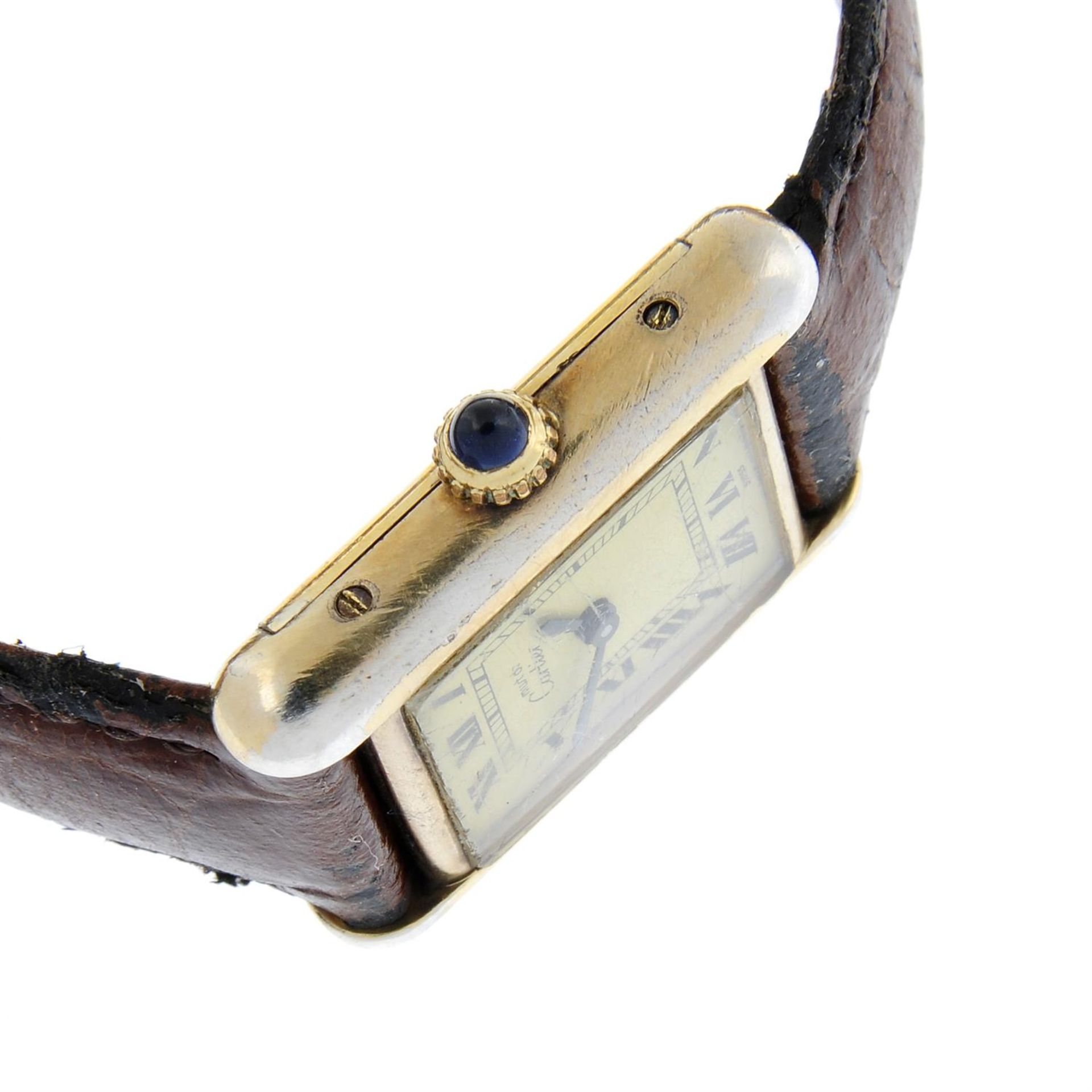 CARTIER - a gold plated silver Must de Cartier wrist watch, 20mm. - Image 3 of 4