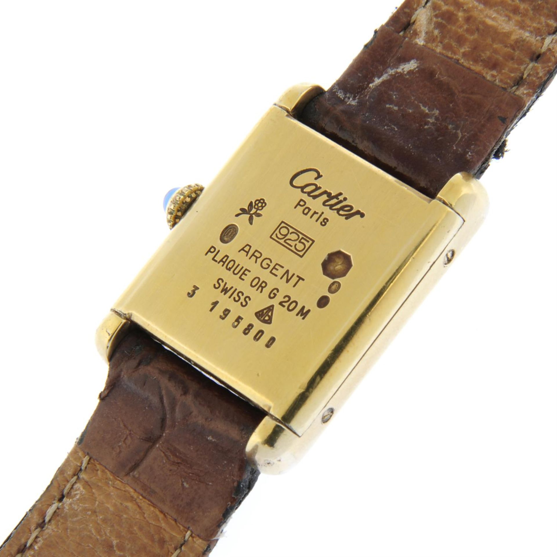 CARTIER - a gold plated silver Must de Cartier wrist watch, 20mm. - Image 4 of 4