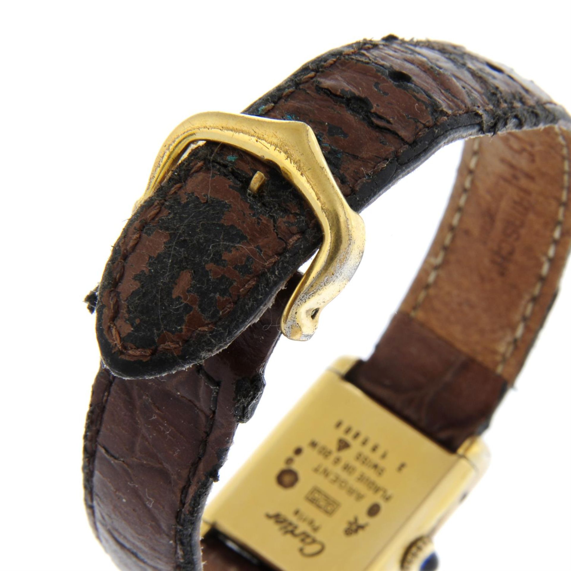 CARTIER - a gold plated silver Must de Cartier wrist watch, 20mm. - Image 2 of 4