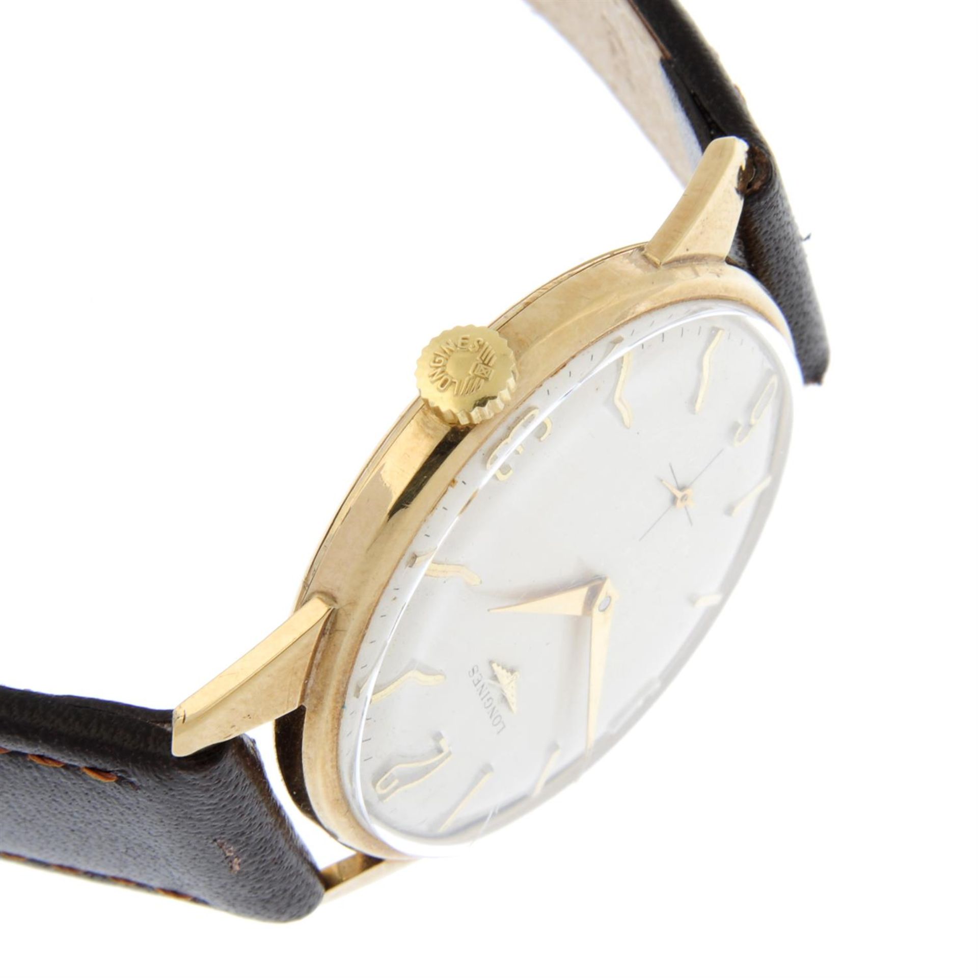 LONGINES - a yellow metal wrist watch, 33mm. - Image 3 of 4