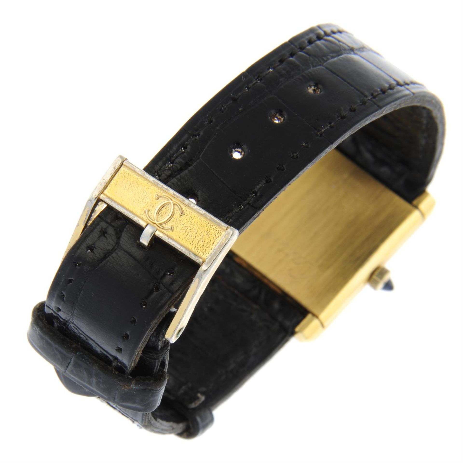 CARTIER - a gold plated Tank wrist watch, 23mm. - Image 2 of 4