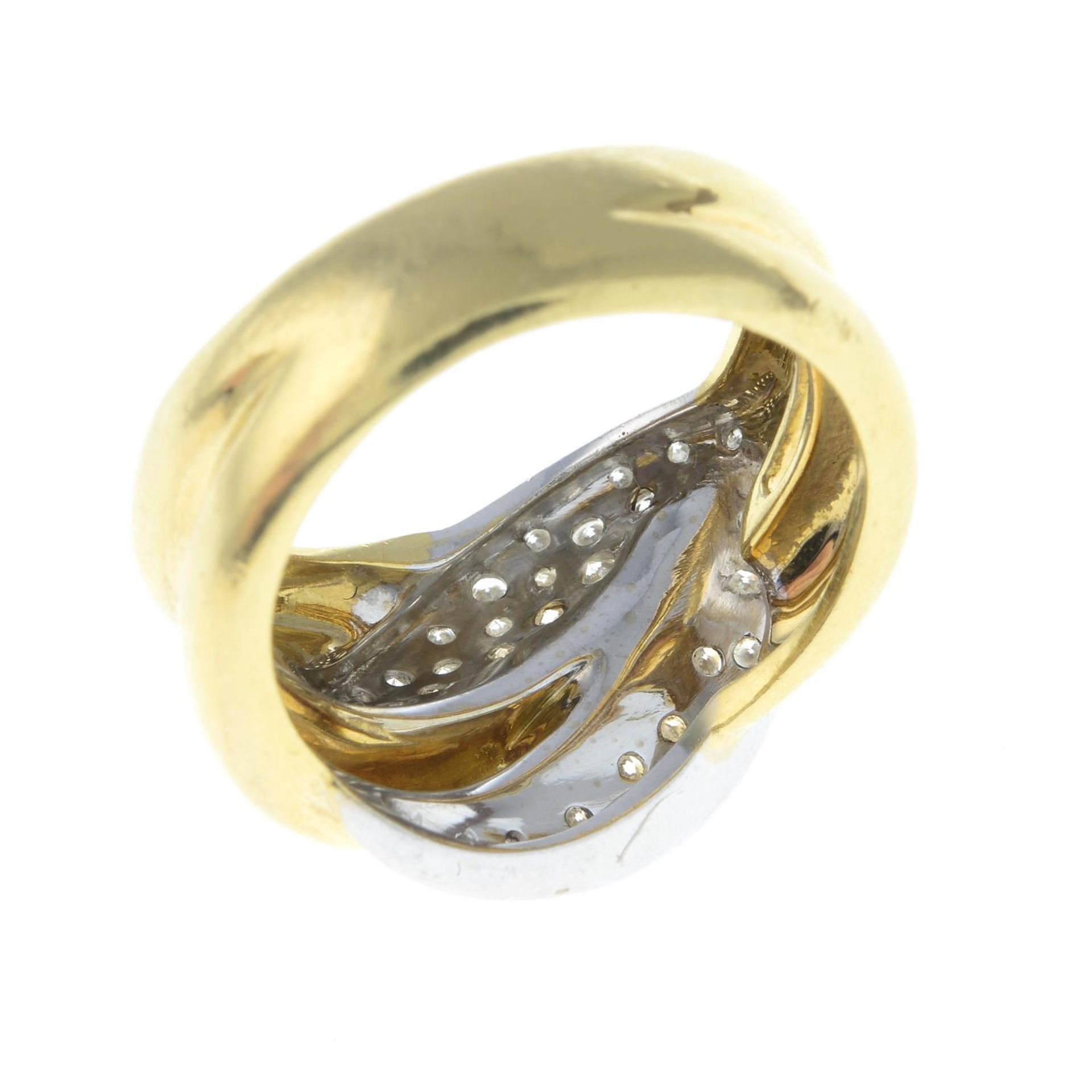 An 18ct gold pavé-set diamond foliate ring. - Bild 2 aus 2