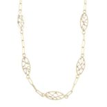 A 9ct gold fancy-link chain necklace.