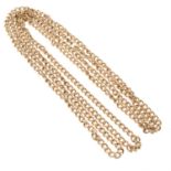 A 9ct gold long curb-link chain necklace.