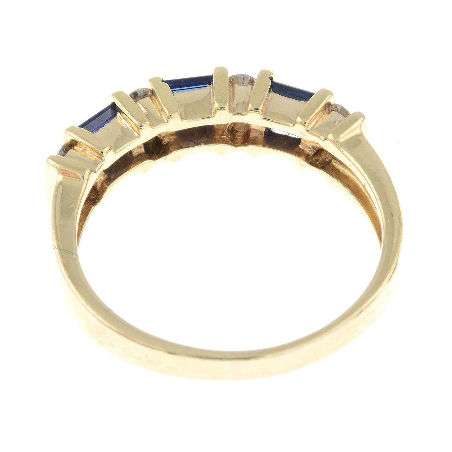 A sapphire and brilliant-cut diamond two-row ring. - Image 2 of 2