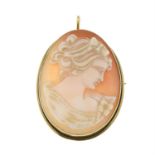 A shell cameo pendant/ brooch.