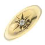 An Edwardian 18ct gold old-cut diamond single-stone ring.