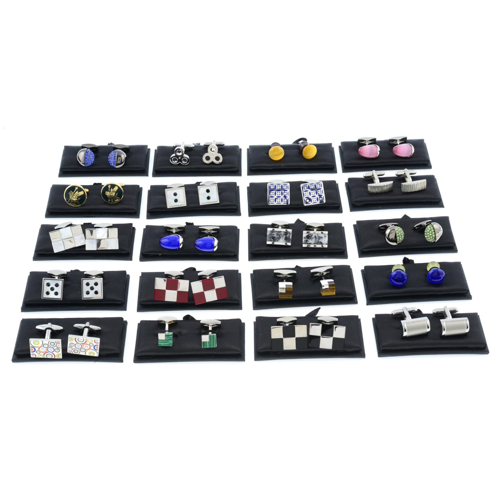 A selection of twenty pairs of cufflinks, by P D Mann.