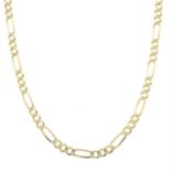A 9ct gold Figaro-link chain necklace.