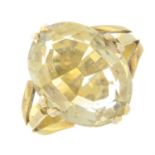 A citrine dress ring, with adapted band.