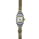 An early 20th century 9ct gold enamel ladies wrist watch.