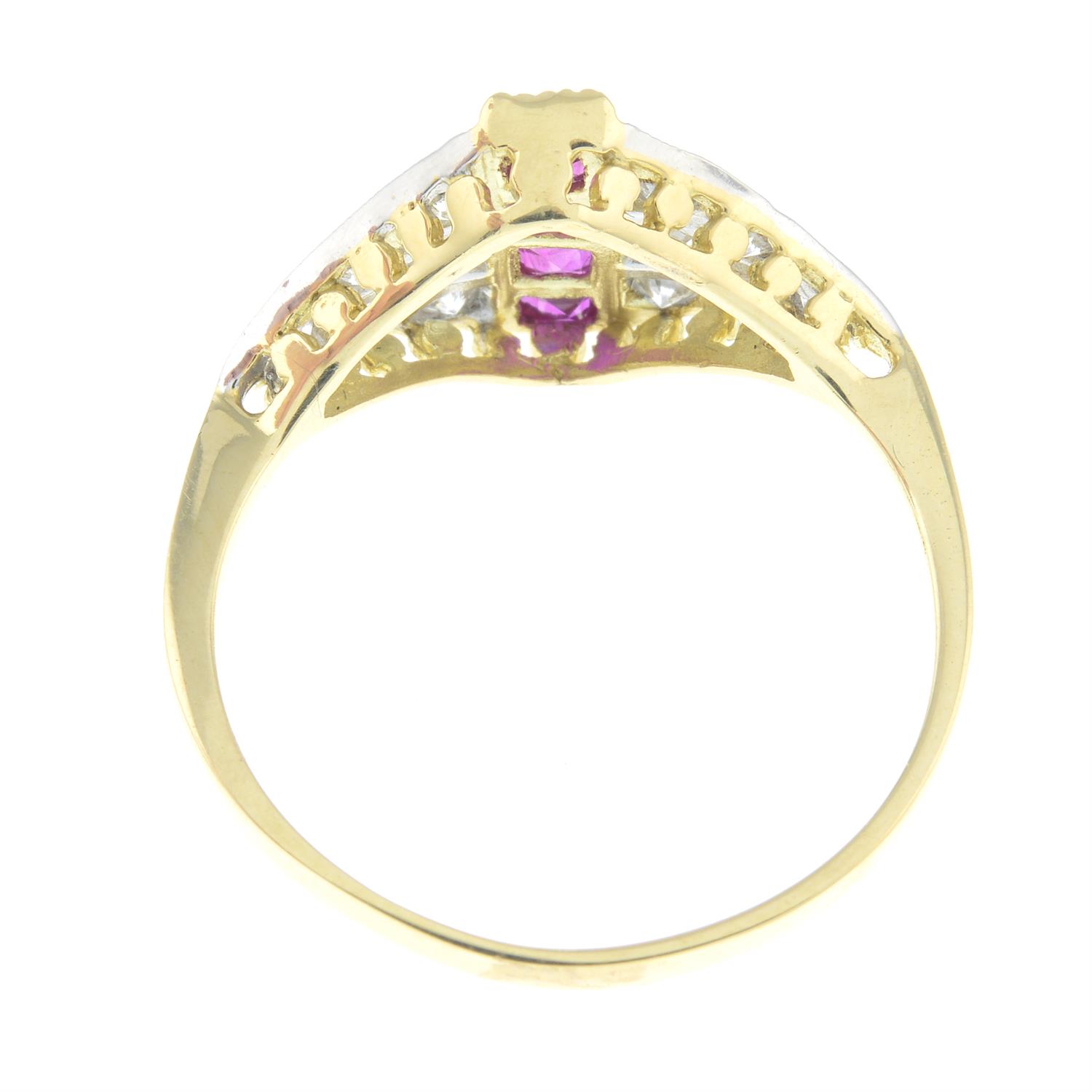 A ruby and brilliant-cut diamond ring. - Image 2 of 2