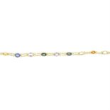 A vari-hue sapphire bracelet.