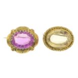 Two late 19th century gem-set brooches.