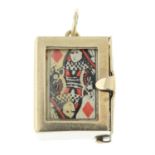 A 9ct gold deck of cards locket pendant.