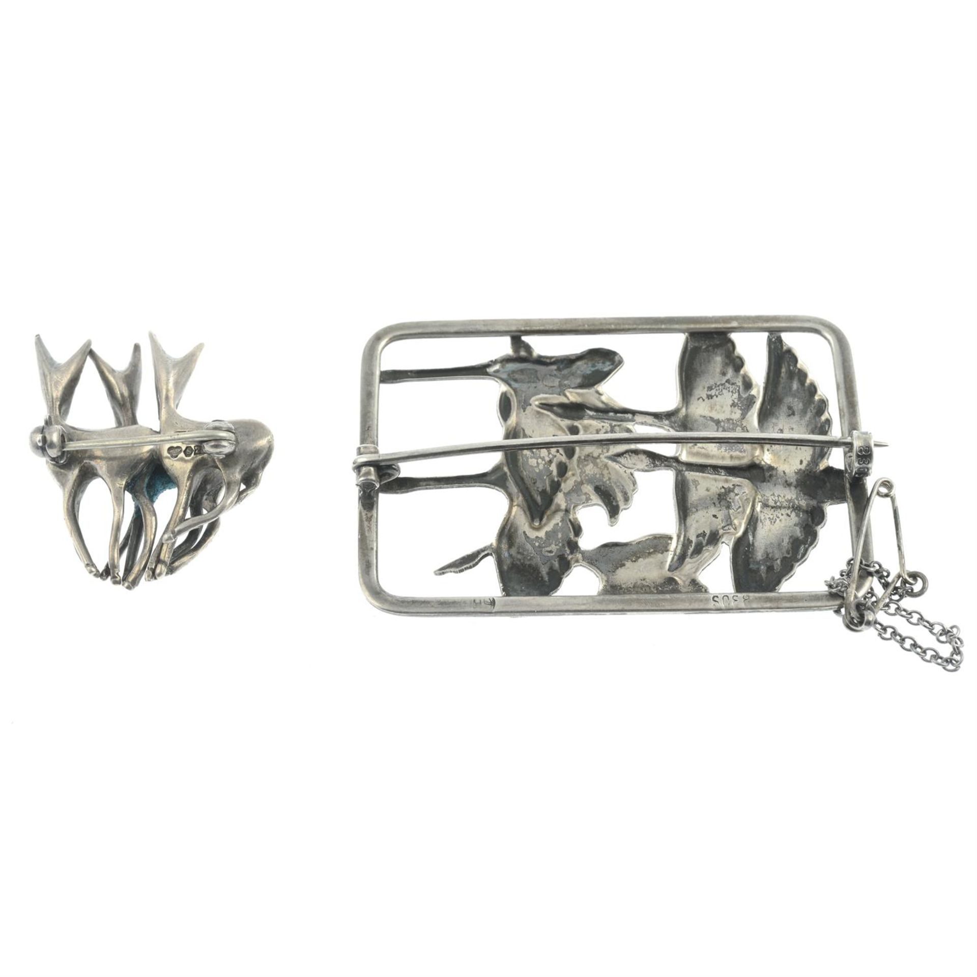 Two mid 20th century silver brooches. - Image 2 of 2