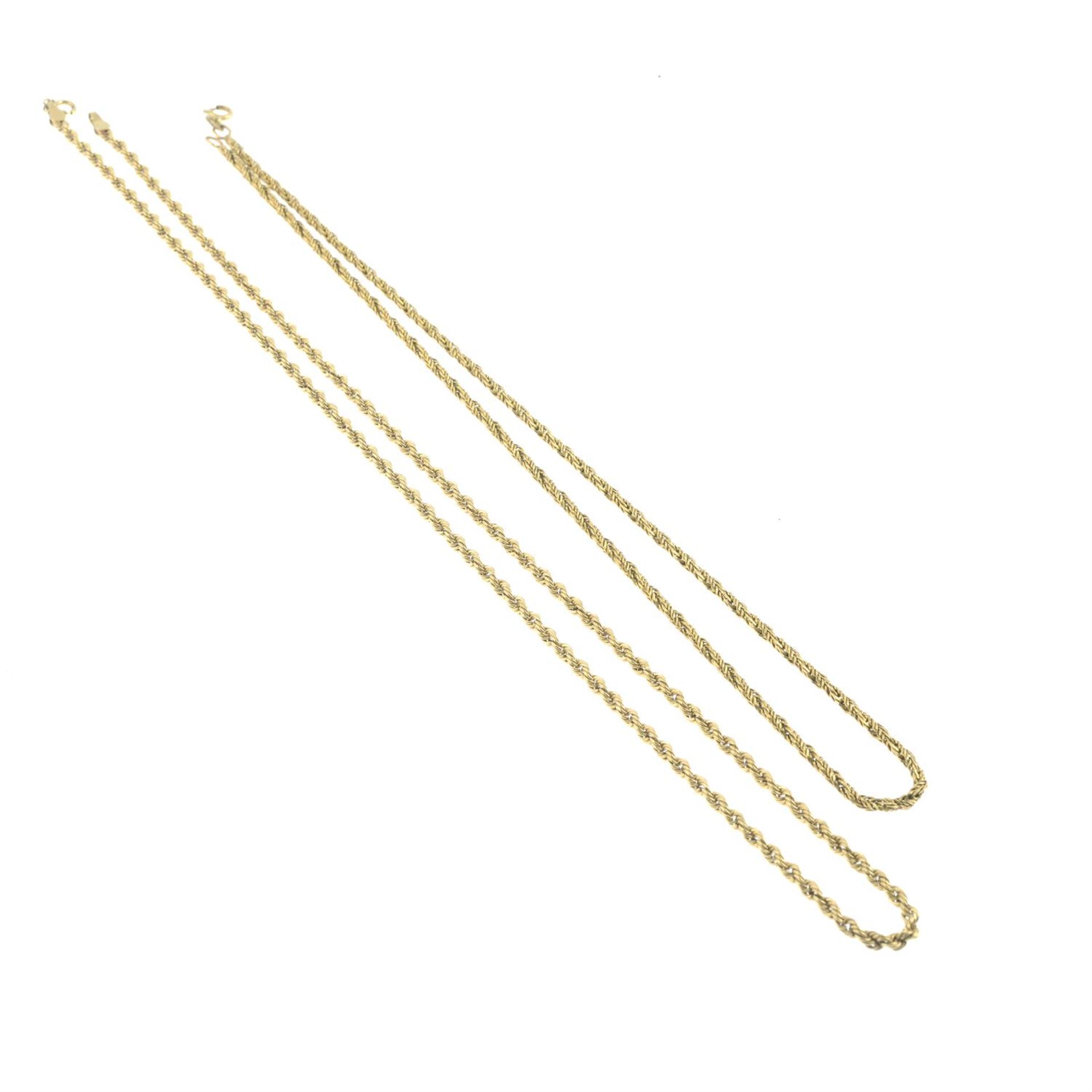 Two 9ct gold rope chain necklaces. - Image 2 of 2