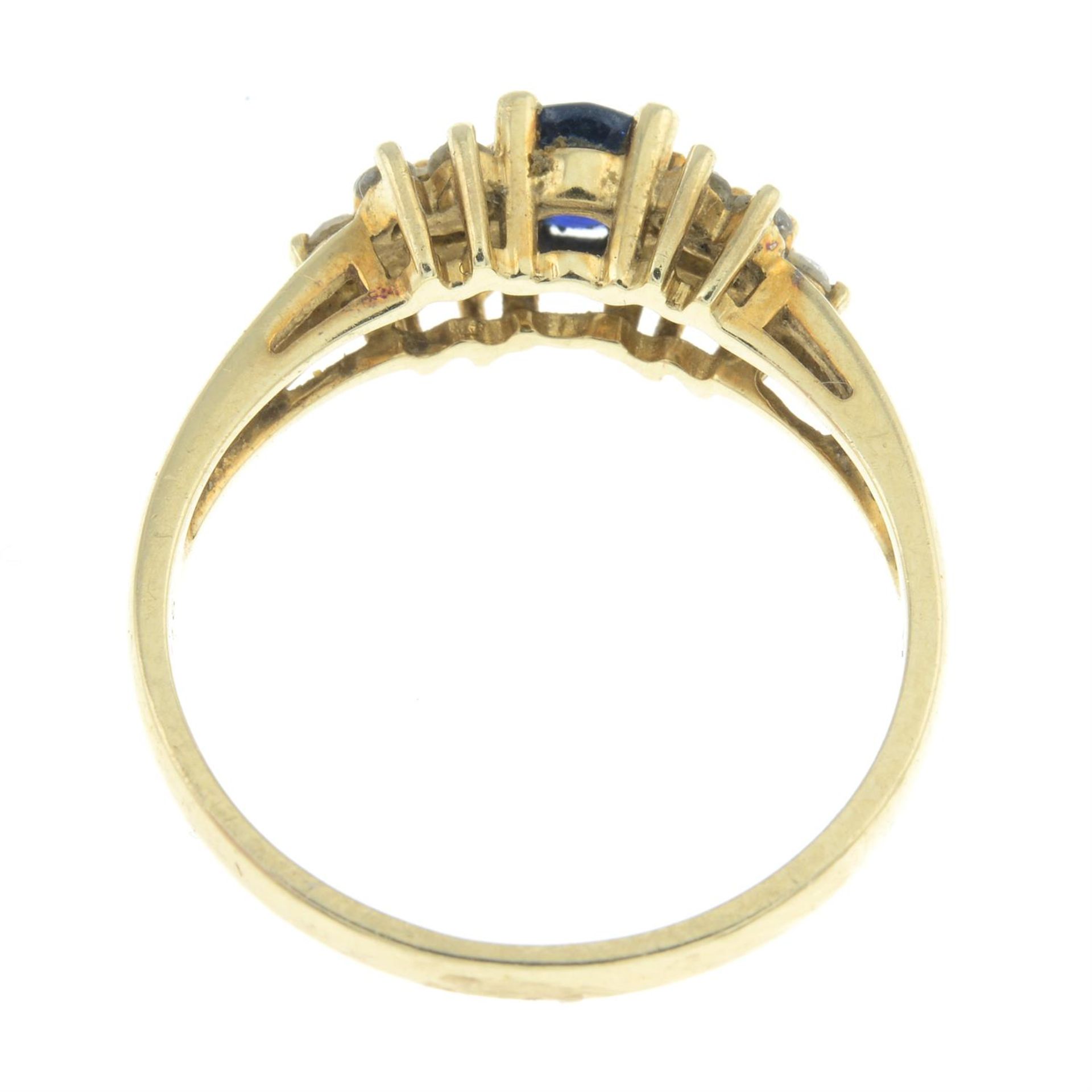 A sapphire and vari-cut diamond ring. - Image 2 of 2