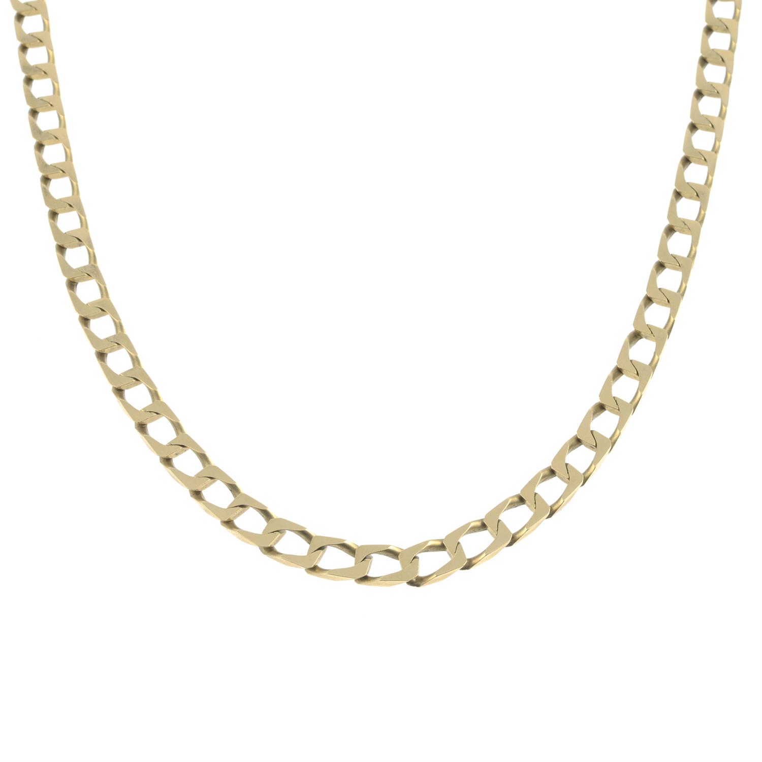 (57772) A 9ct gold square-shape link necklace.