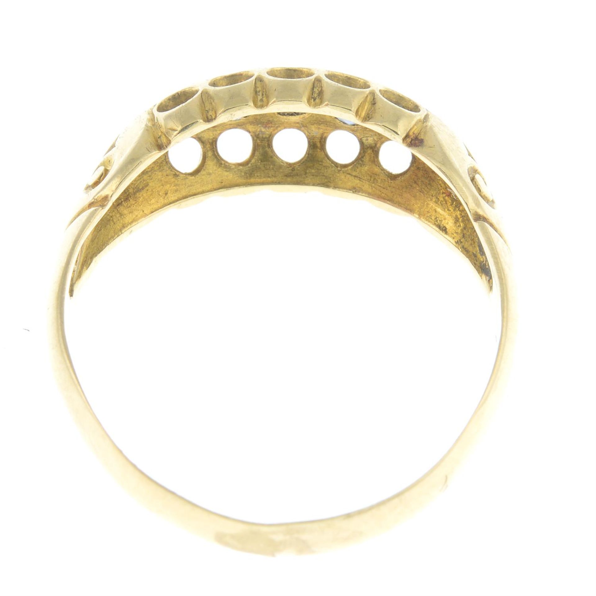 An Edwardian 18ct gold sapphire and diamond five-stone ring. - Image 2 of 2