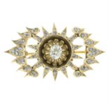 An early 20th century old-cut and rose-cut diamond brooch.