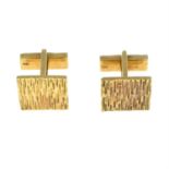 A pair of 18ct gold bark-effect cufflinks, by Roy King.