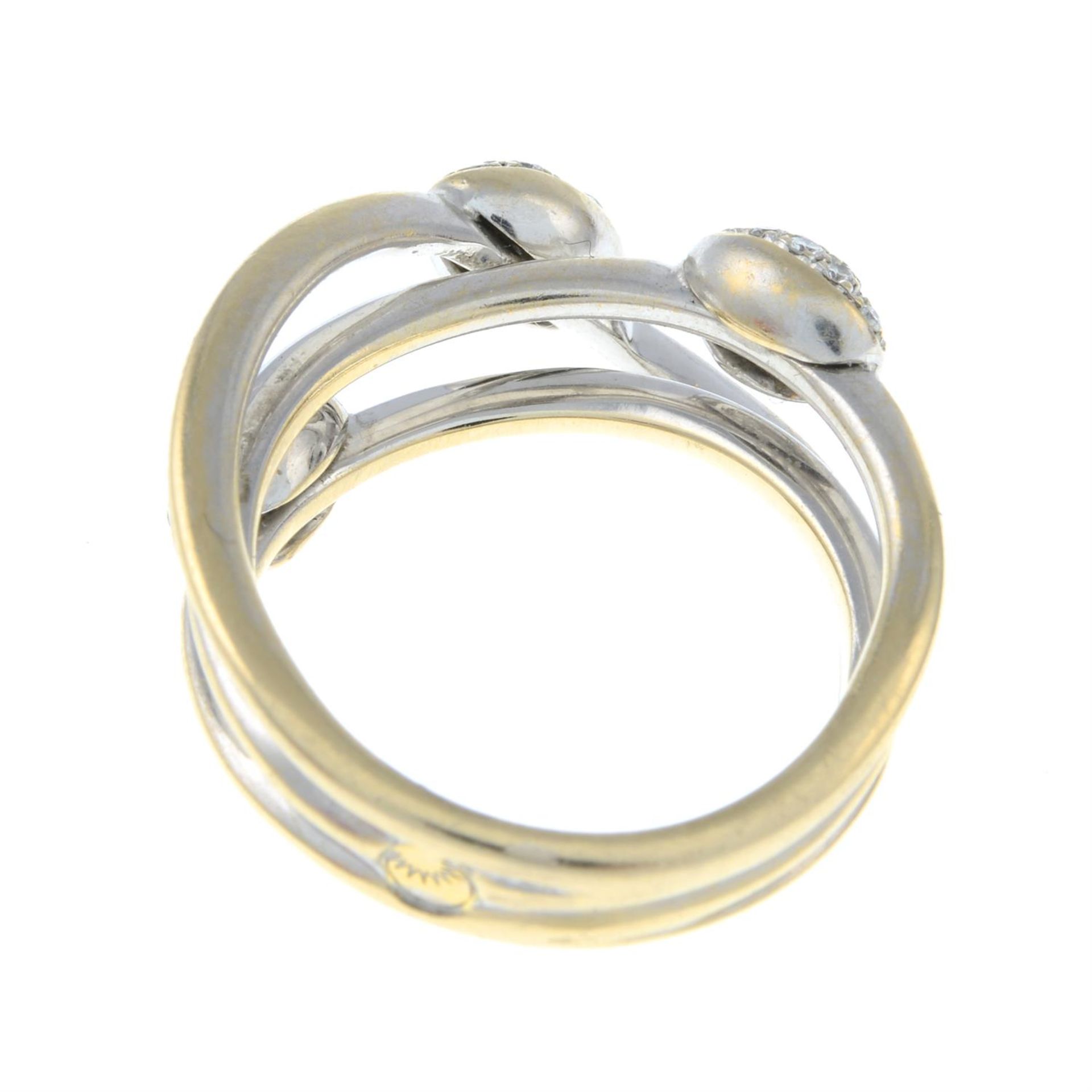 A crossover dress ring, with pavé-set diamond dome highlights. - Image 2 of 2