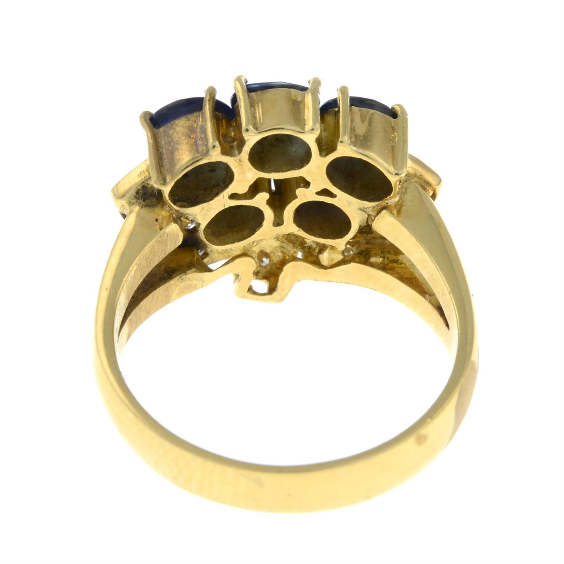 A sapphire and diamond dress ring. - Image 2 of 2